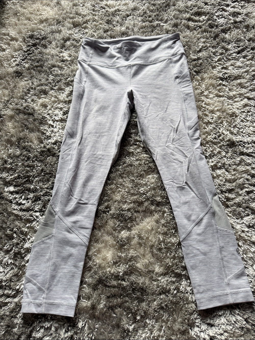 Lululemon Light Grey Striped Leggings S4